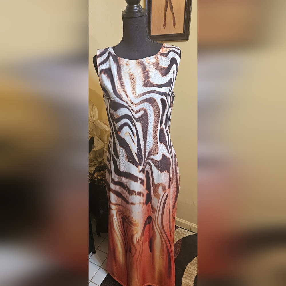 VENUS Zebra Print Maxi Dress